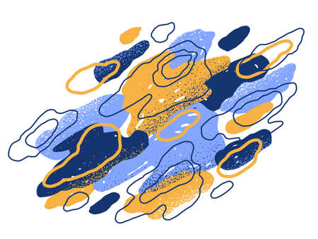 Abstract artistic vector background with hand drawn colorful elements, positive cute and funny, art...
