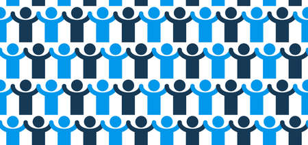 Man icons seamless background, friends friendship endless pattern with simple man signs.
