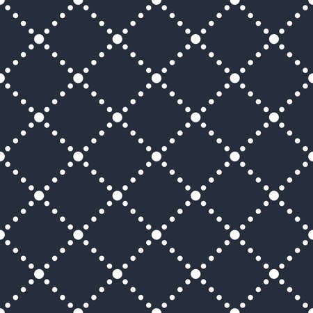 Dotted cross lined seamless minimalistic pattern, vector minimal crossed lines background, stripy...
