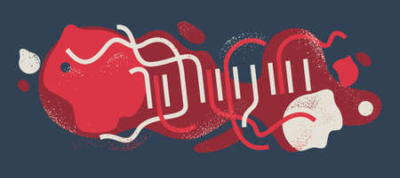 Geometric artistic vector background with lines splats and textures, abstract modern art...