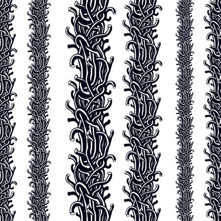 Disgusting horror art and nightmare seamless pattern, vector background. Usable for fabric, wallpaper, wrapping, web and print.のイラスト素材