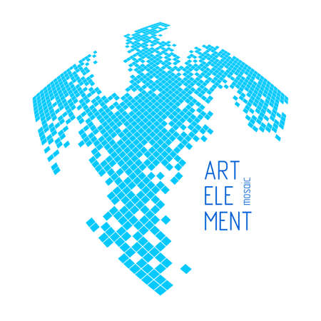 Mosaic art abstract background, vector 3d dimensional geometric design, artistic illustration as a template for layout with copy space for title and text. Usable for brochure, ad, banner, poster.のイラスト素材