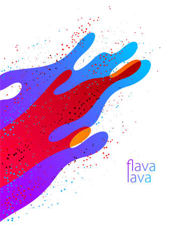 Fluids colorful liquid shapes in motion vector abstract graphic design element, dynamic modern art flowing and changing forms, gradients lava bubbles.のイラスト素材