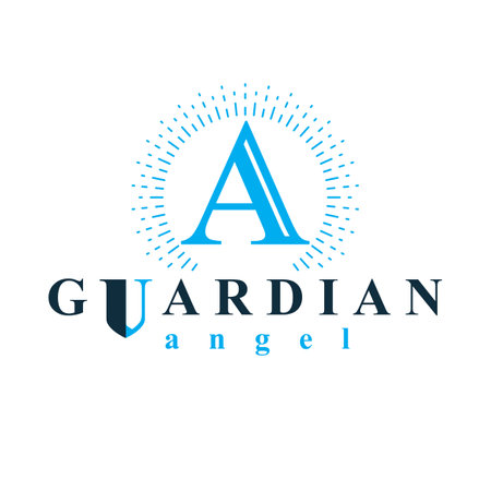 Archangel vector conceptual symbol for use in catechesis organizations.のイラスト素材