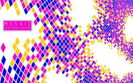 Beautiful abstract 3d vector mosaic background, artistic geometric illustration as a template for your layout with copy space for title and text. Usable for brochure, magazine, ad, banner, poster.のイラスト素材