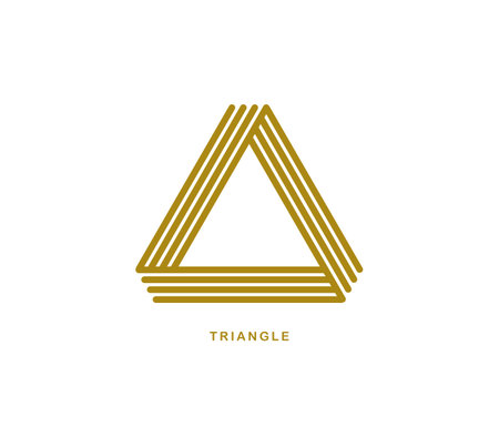 Triangle linear vector symbol isolated on white background, sacred geometry ancient sign, logo or emblem.のイラスト素材