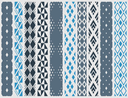Rhomb seamless geometric vector pattern set, rhombus simple black and white wallpaper background,...