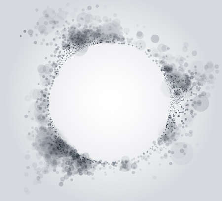 Microscopic style image with biological science theme vector illustration, round frame with copy space, abstract background with transparent and depth of field effect.のイラスト素材