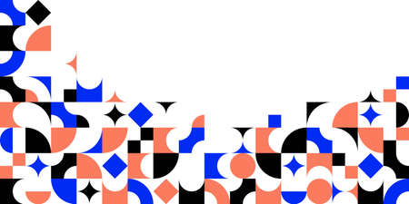 Geometric design vector, colorful modular constructor design background with copy space, ad template...