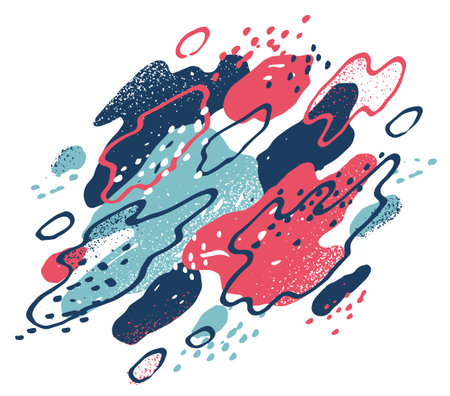 Hand drawn art abstract shapes vector composition, template for creative advertising or abstraction illustration, artistic graphic design element.のイラスト素材