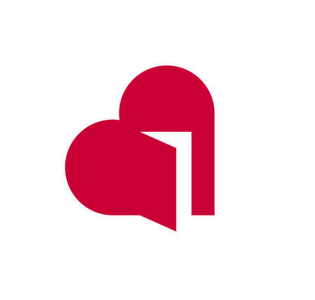 Heart open with door vector simple icon  graphic design element with concept of being open for new feelings, help aid and assistance idea, care and family.のイラスト素材