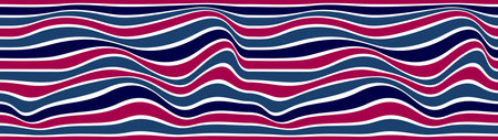 Abstract lines seamless pattern with optical illusion, vector background with parallel stripes op...