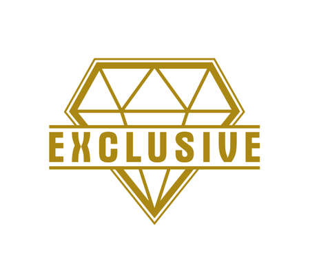 Vector premium exclusive label isolated on white background, product  or badge best price, vintage style genuine badge, guarantee symbol.のイラスト素材