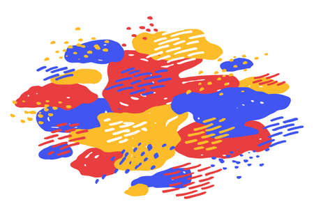 Hand drawn art abstract shapes vector composition, template for creative advertising or abstraction illustration, artistic graphic design element.のイラスト素材