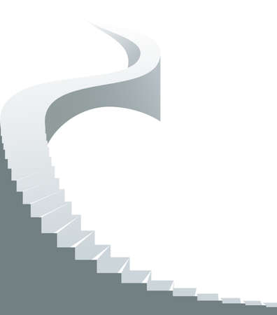 Stairway to heaven vector illustration, stairs up to success, career concept, huge stairs up.のイラスト素材