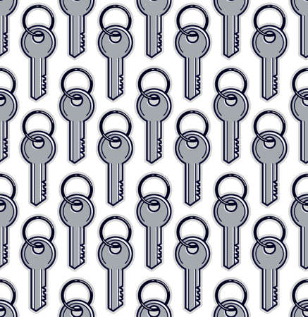 Keys seamless vector wallpaper, a lot of turnkeys endless pattern background pic.のイラスト素材