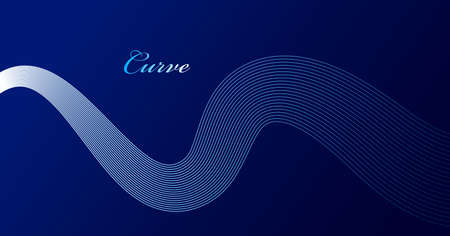Abstract elegant blue curvy thin lines vector abstract background, elegant light stripy design element, template for banner or poster and other ads.のイラスト素材