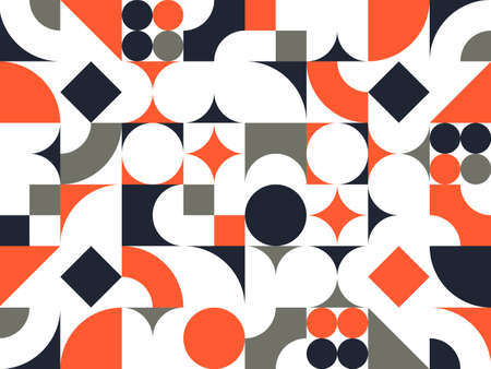 Geometric abstract seamless pattern with colorful simple elements of geometry, wallpaper background...