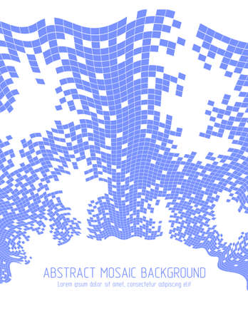 Beautiful abstract 3d vector mosaic background, artistic geometric illustration as a template for your layout with copy space for title and text. Usable for brochure, magazine, ad, banner, poster.のイラスト素材