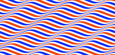 Wavy lines water seamless pattern vector, 3D dimensional endless background wallpaper design image, geometric stripy curved tillable texture.のイラスト素材