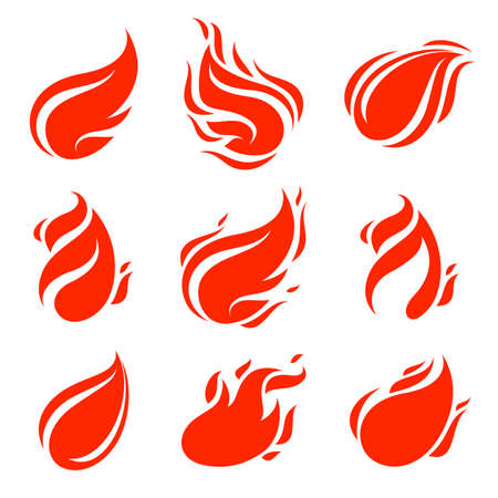 Flames of fire isolated vector logo or tattoo.のイラスト素材