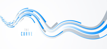 Future technology and science vector abstract background with 3D line elements in perspective, dynamic motion connection theme, template for ads or poster or cover.のイラスト素材