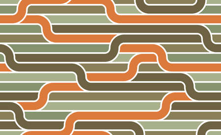 Lined seamless vector pattern with twisted lines, geometric abstract background, stripy net, optical maze, web network. Colorful design.のイラスト素材