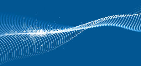 Particles wave big data flow vector abstract beautiful background, technology and science...