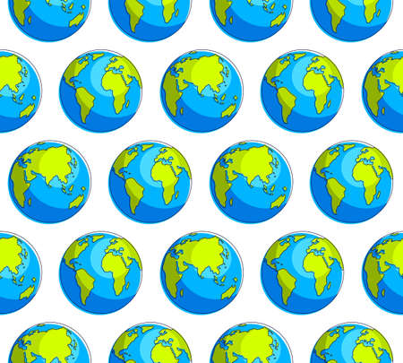 Earth planet seamless background, backdrop for ecological eco preservation website, vector wallpaper or web site background.のイラスト素材