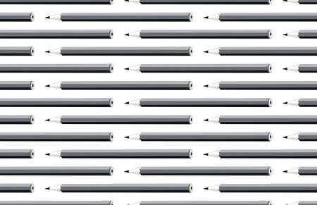 Pencils seamless vector wallpaper, different pencils endless pattern background.のイラスト素材