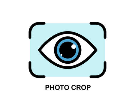 Crop view icon with human eye vector icon isolated on white.のイラスト素材