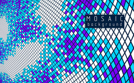 Beautiful abstract 3d vector mosaic background, artistic geometric illustration as a template for your layout with copy space for title and text. Usable for brochure, magazine, ad, banner, poster.のイラスト素材