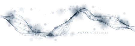 Flowing energy particles, wave of blended dots. Curved dotted 3d lines vector effect illustration. 3d futuristic technology style.のイラスト素材