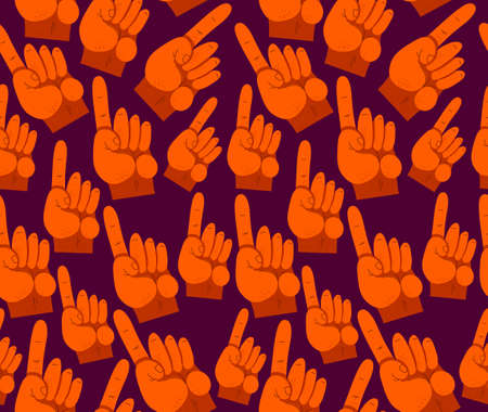 Finger pointing hands vector seamless wallpaper, endless pattern background with hands showing direction image.のイラスト素材