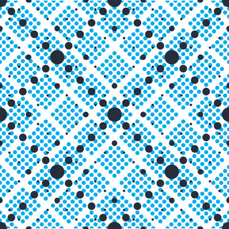 Seamless crossed dots lines geometric pattern, abstract minimal vector background with cross...