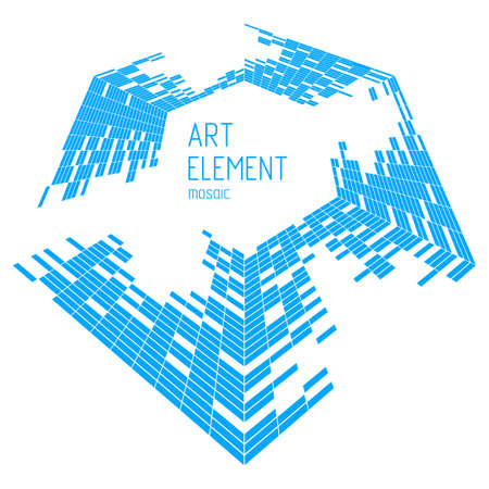 Dimensional vector design of great artistic mosaic square tiles, 3d abstract background as template with copy space for title and text. Usable for brochure, magazine, ad, banner, poster.のイラスト素材