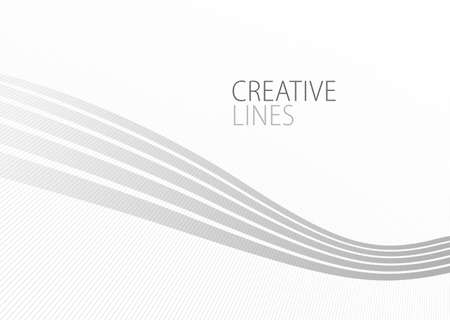 Wave lines in 3D perspective vector abstract background with smooth gradient of light grey and white monochrome colors, easy relaxing motion.のイラスト素材