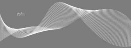 Abstract vector smoke background, wave of flowing circles particles, grey abstract illustration,...