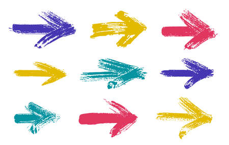 Hand drawn arrows vector big set, natural brush stroke and doodle created cursors collection, ink...