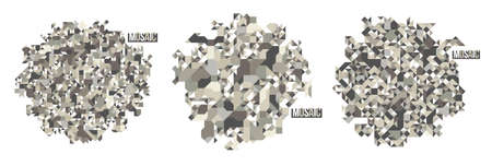 Abstract monochrome gray colors mosaic vector backgrounds set, artistic design elements collection trendy modern style, texture beautiful digital art.のイラスト素材