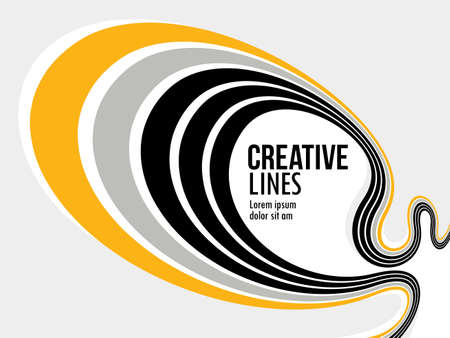 Lines in motion vector abstract background, 3D perspective creative optical design with stripes, sound and music concept, flowing lines.のイラスト素材