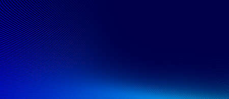 Blue lines in 3D perspective vector abstract background, dynamic linear minimal design, wave lied...