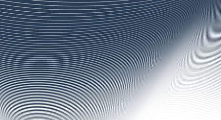 Linear abstract background, single color black vector design 3D lines in perspective, curve and wave...