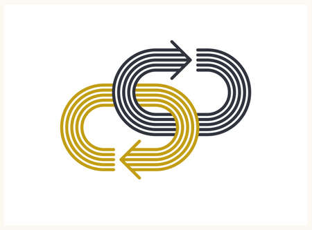 Arrow vector original logo isolated, pictogram symbol of double arrows dynamic sign, linear icon...
