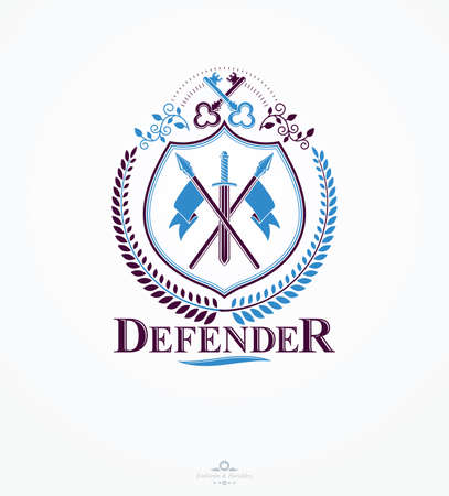 Heraldic coat of arms decorative emblem.のイラスト素材