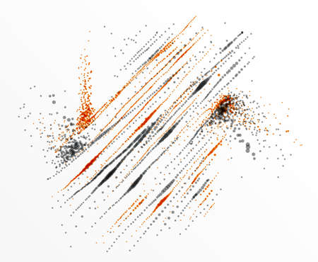 Particle flow array colorful vector abstract background, life forms bio theme microscopic design, dynamic dots elements in motion.のイラスト素材