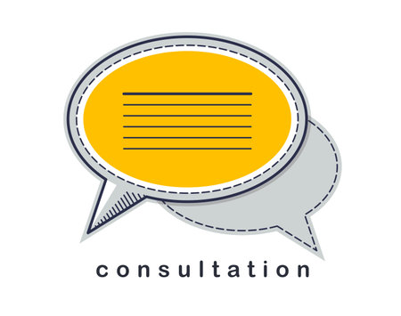 Technical support vector design element isolated on white, speech bubbles concept.のイラスト素材