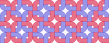 Lattice geometric seamless pattern vector design, trendy retro style minimal grid tiling, net linear...