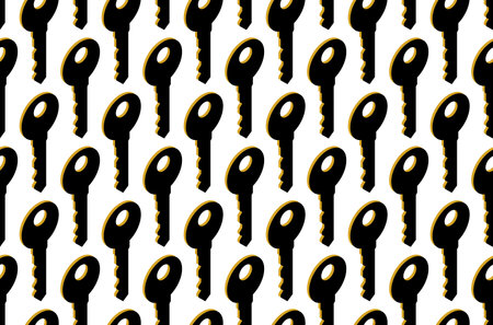Keys seamless vector wallpaper, a lot of turnkeys endless pattern background pic.のイラスト素材