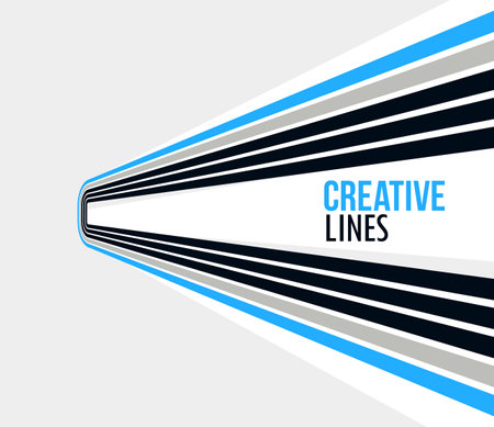 3D lines in motion vector abstract background, creative and dimensional curved stripes dynamic composition, motion and technology.のイラスト素材